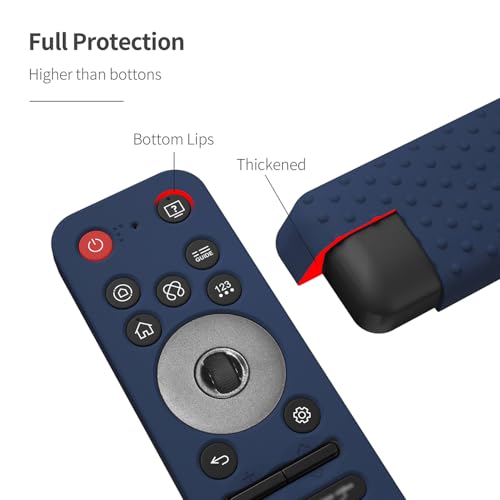 AKSHFETH Silicone Remote Control Case for LG MR25GA, Compatible with 2025 LG OLED Smart TVs C5, B5, G5, M5 Series, with Lanyard (Dark Blue) - Image 3