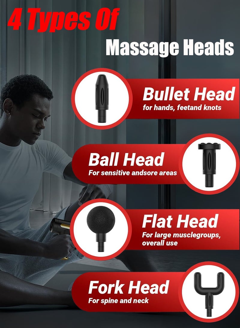 HEROCKX Massage Gun - Small Travel Massage Gun - Mini Percussion Handheld Portable Muscle Massager Tool - Relieves Full Body Pain - Ideal Gift (Black)  - Image 4