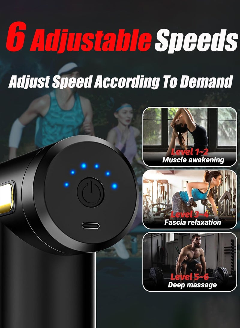 HEROCKX Massage Gun - Small Travel Massage Gun - Mini Percussion Handheld Portable Muscle Massager Tool - Relieves Full Body Pain - Ideal Gift (Black)  - Image 2