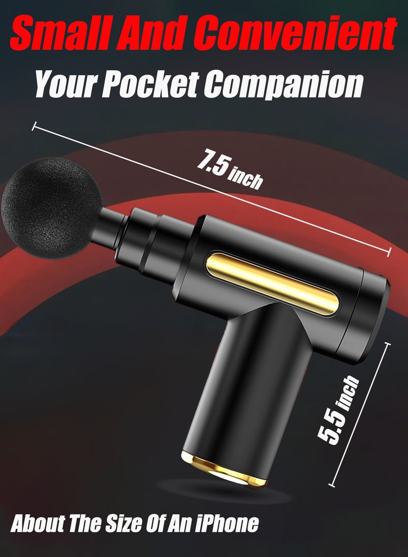 HEROCKX Massage Gun - Small Travel Massage Gun - Mini Percussion Handheld Portable Muscle Massager Tool - Relieves Full Body Pain - Ideal Gift (Black)  - Image 5
