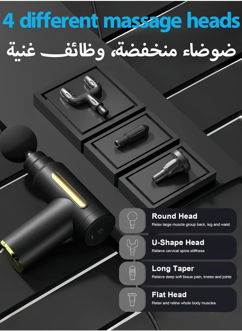 HEROCKX Massage Gun - Small Travel Massage Gun - Mini Percussion Handheld Portable Muscle Massager Tool - Relieves Full Body Pain - Ideal Gift (Black)  - Image 3