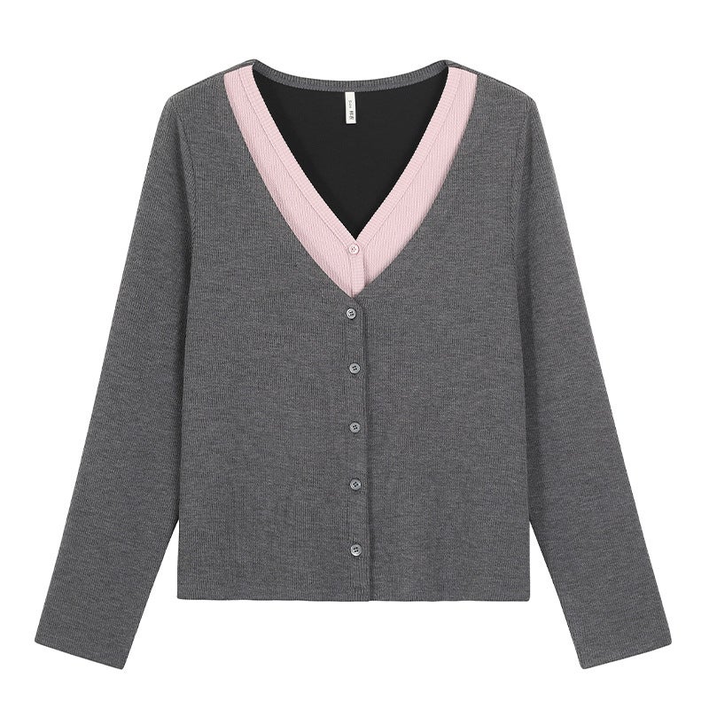 Elegant High Waist Pink Skirt Plus Size Autumn 63497 gray shirt 
