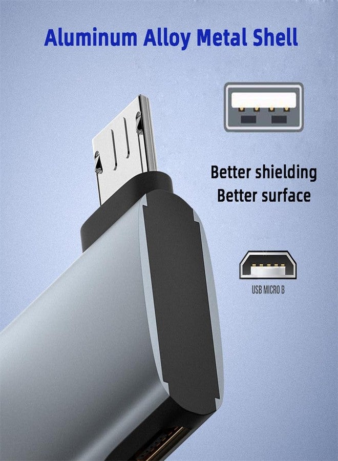 NFHK Micro USB 2.0 to Type-A Female OTG Host Adapter 90 Degree Left Angled with USB Power for Phone Tablet - Image 2