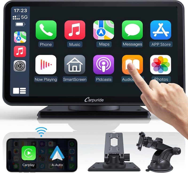 Carpuride W701 Portable Wireless Carplay Screen - 7 Inch Multimedia Player with Bluetooth and Navigation - Image 1