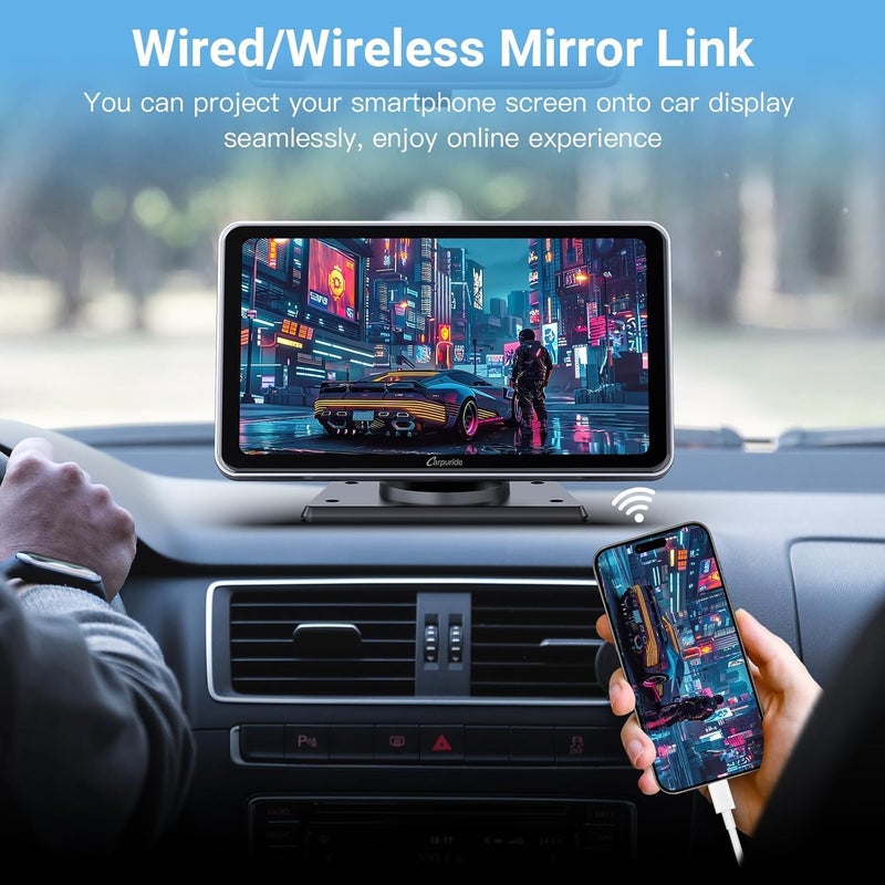 Carpuride W701 Portable Wireless Carplay Screen - 7 Inch Multimedia Player with Bluetooth and Navigation - Image 3