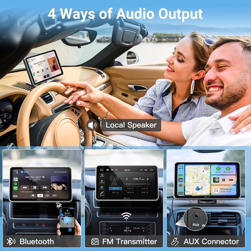 Carpuride W701 Portable Wireless Carplay Screen - 7 Inch Multimedia Player with Bluetooth and Navigation - Image 5