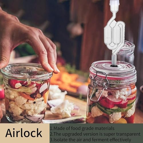GUZE-US Bubble Airlock Set, 4 Airlocks for Fermenting, 4 Drilling #6 Stoppers and 8 Airlock Grommets, Used for Brewing Wine, Beer, Sauerkraut, Pickles, Etc. Fermentation Bubbler Airlock - Image 2