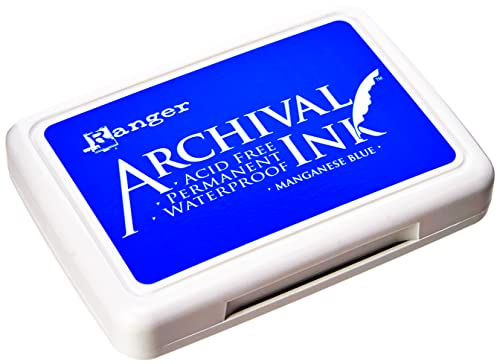 Ranger Archival Ink AIP30454 Manganese Archival Dye Permanent Waterproof Ink Pad, Blue - Image 5