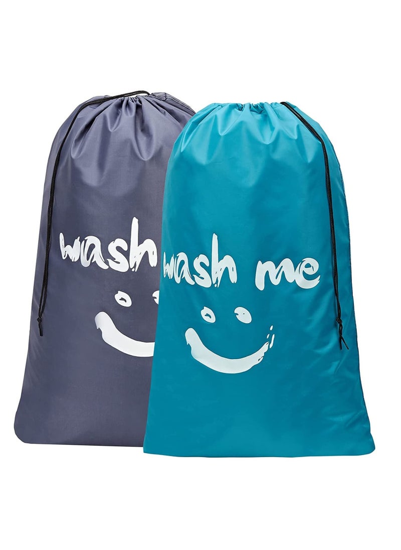 Rubik 2-Pack Wash Me Laundry Bag, Extra Large Machine Washable Travel Dirty Clothes Storage Organizer Basket Drawstring Closure 100 x 69cm  - Image 1