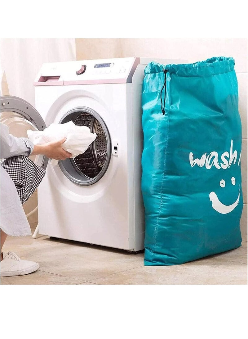 Rubik 2-Pack Wash Me Laundry Bag, Extra Large Machine Washable Travel Dirty Clothes Storage Organizer Basket Drawstring Closure 100 x 69cm  - Image 4