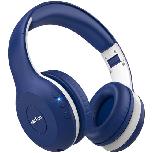 EarFun سماعات أذن EarFun K2 للأطفال بتقنية البلوتوث، سماعات للأطفال مع تحديد مستوى الصوت، 40 ساعة وقت تشغيل، ميكروفون مدمج، صوت ستيريو، سماعة قابلة للطي فوق الأذن للمدرسة/السفر/آيباد/تابلت، أزرق - Image 1