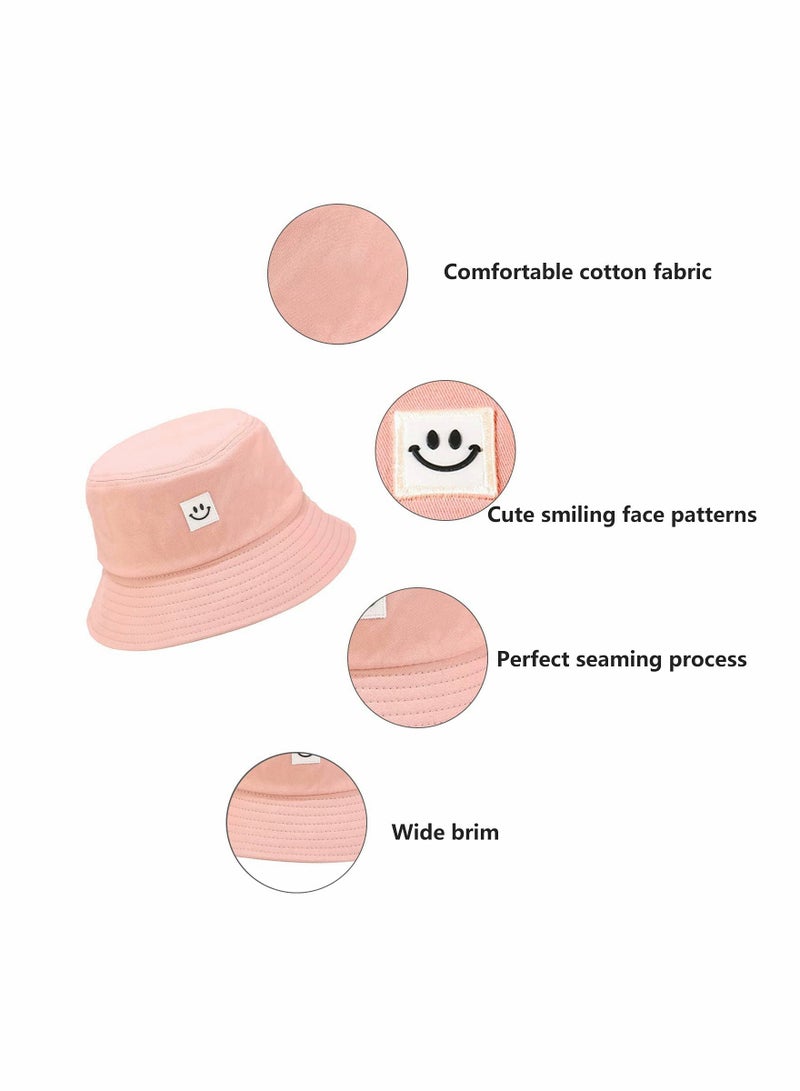 Trendy Summer Bucket Hat with Smile Design for Beach Travel Sun Protection for All Ages - Image 3