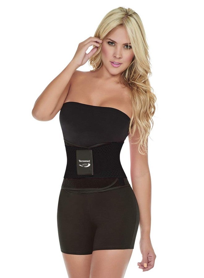 Tecnomed Back Support Belt for Men & Women - Latex Lumbar Support Back Brace for Lower Back Pain Relief, Sciatica, Herniated Disc -All Day Comfort & Support for Work, Gym and Play Black - Image 3
