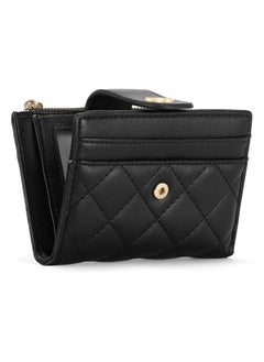 Generic Minimalist Small Zipper Wallets for Women, Slim Bifold PU Leather Credit Card Holder Wallets With ID Window, Ladies Clutch Purses Mini Coin Purse, Black  - Image 4