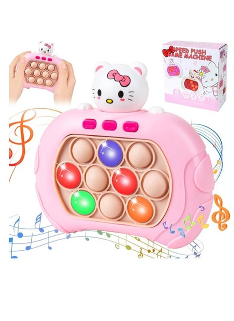 GUBOOM Fast Push Bubble Game for Kids and Adults, Electronic Pop It Toy, Quick Push Bubbles Game Console Popit Toy Electronic, Speed Push Game Fidget Toys (Kitty)