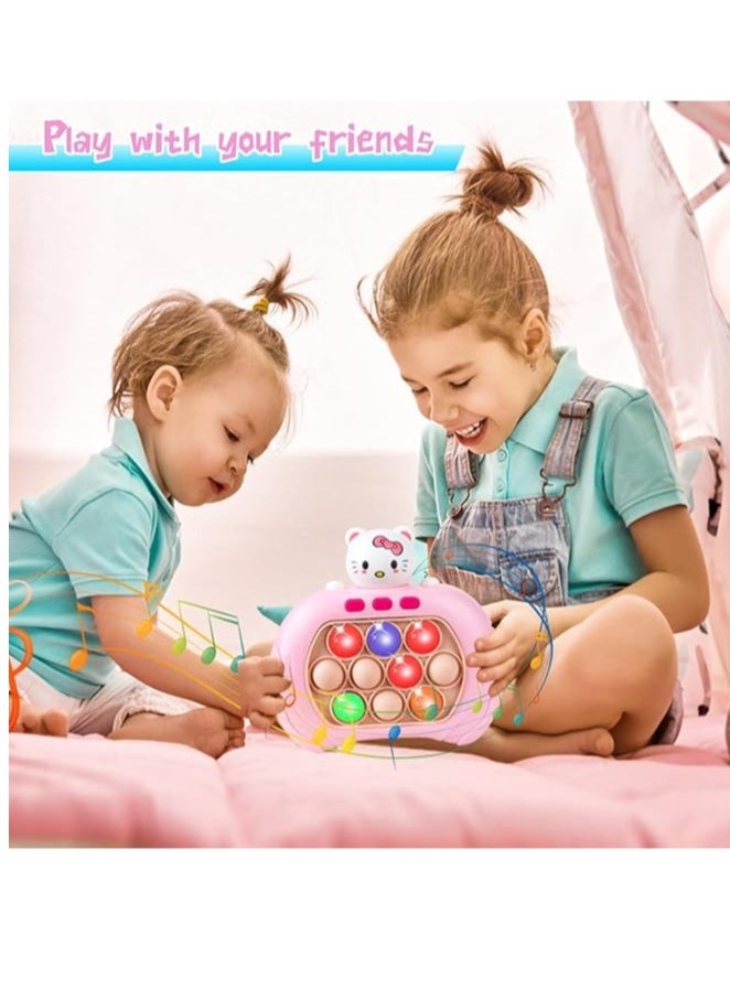 GUBOOM Fast Push Bubble Game for Kids and Adults, Electronic Pop It Toy, Quick Push Bubbles Game Console Popit Toy Electronic, Speed Push Game Fidget Toys (Kitty)