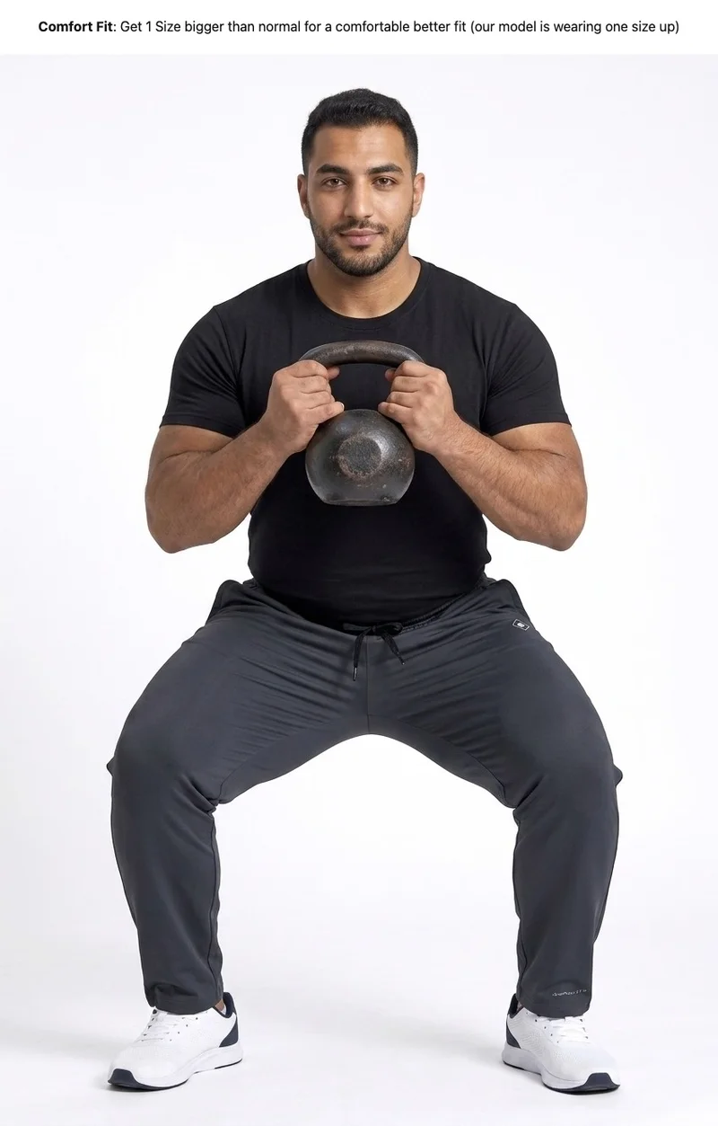 Moveletix grey Men's Plus Size Training Joggers Grey for Men | Best Price UAE