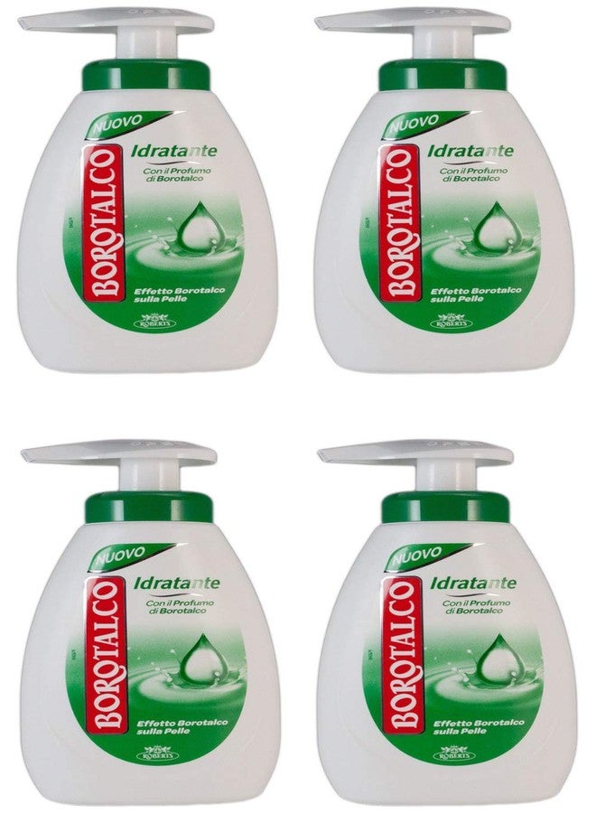 Borotalco: "Idratante" Moisturizing Liquid Soap - 8.45 Fluid Ounces (250ml) Bottle with Measuring Cap, pack of 4 [ Italian Import ] - Image 1