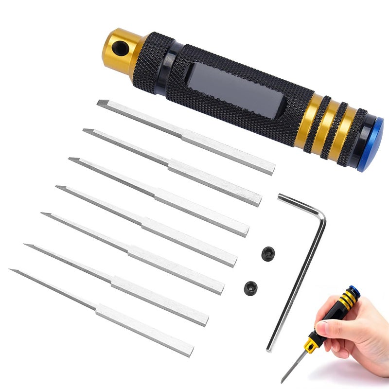 7 In 1 Engraving Scriber Kit With Aluminum Handle And Tungsten Steel Blades 0 1Mm To 2 0Mm - Image 2