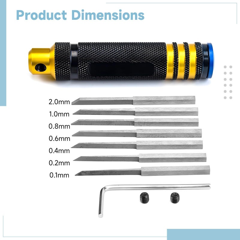 7 In 1 Engraving Scriber Kit With Aluminum Handle And Tungsten Steel Blades 0 1Mm To 2 0Mm - Image 3