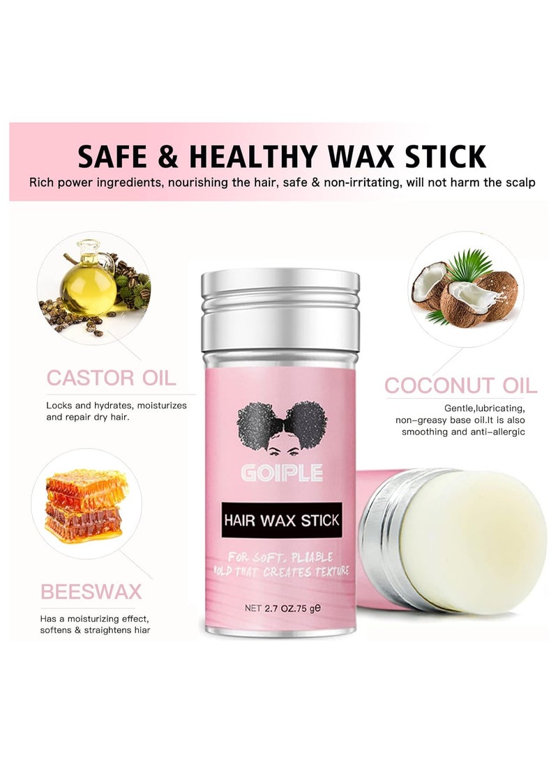 Goiple Goiple Wax Stick for Hair, Pomade Long-Lasting Wax, Smoothing & Slick Stick for Wigs, Styling Waxes for Fly Away & Edge Frizz Hair (2.7 OZ,75 ge)  - Image 2