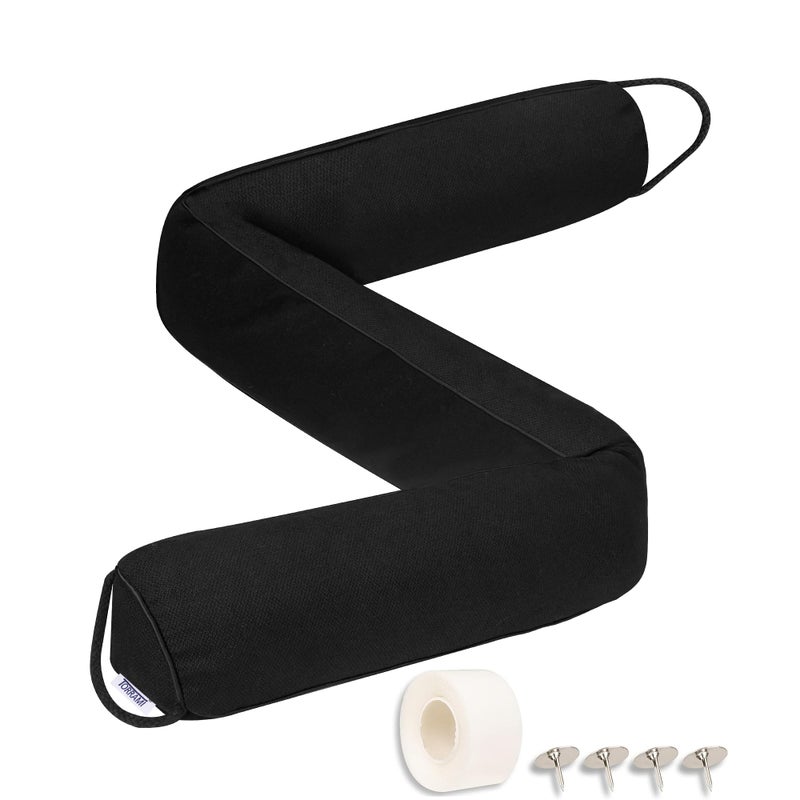 TORRAMI Under Door Draft Stoppers 30 Inch Heavy Triangle Stop Draft Block Cold AirWindBreeze Noise Blocker Door Sweeps Weather Stripping Bottom Seal Dark Gray