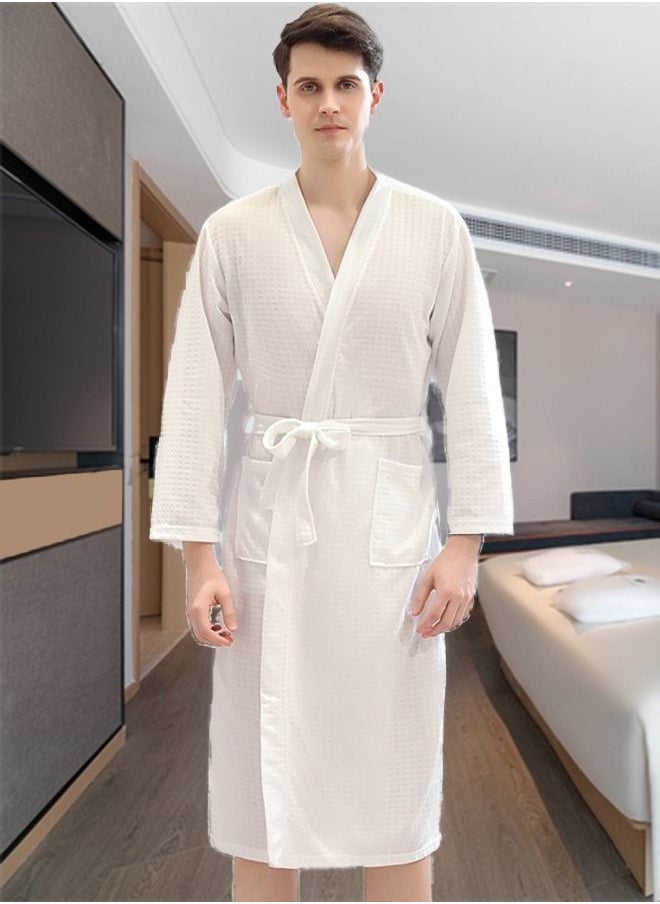 Arabest - Fashion Waffle Weave Bathrobes, Couple Robes, Kimono Robes with Soft Shine Pockets Bathrobes Bathrobe Pajamas Bath Towels, Bathroom, Resort Hotel Spa, Great for After Shower or Swim - Image 1