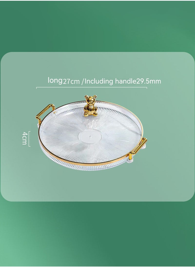 LEOKOR Gold Handle Acrylic Tray, Jewelry Decoration Tray, Candle Tray, Dressing Table and Bathroom Table Storage Tray  - Image 5