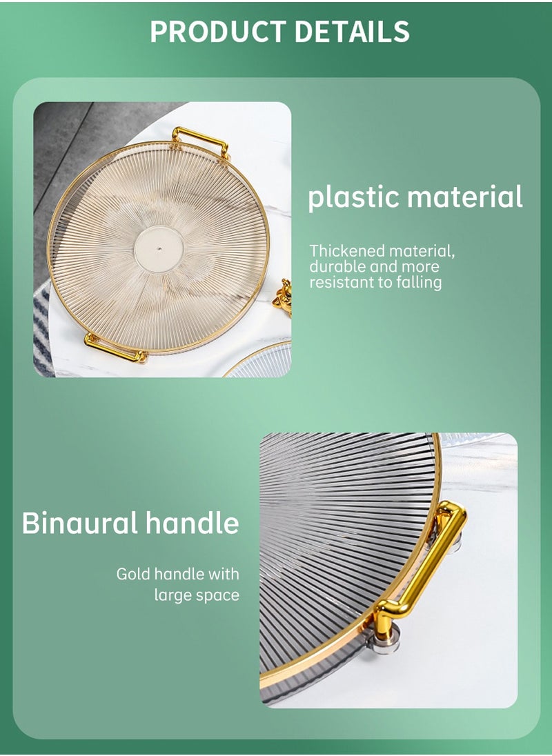LEOKOR Gold Handle Acrylic Tray, Jewelry Decoration Tray, Candle Tray, Dressing Table and Bathroom Table Storage Tray  - Image 4