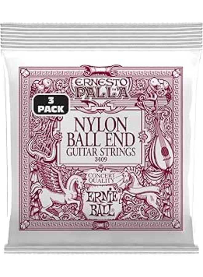 Ernie Ball Ernesto Palla Black & Gold Ball-End Nylon Classical Guitar Strings 3-Pack, 28-42 Gauge (P03409) - Image 1
