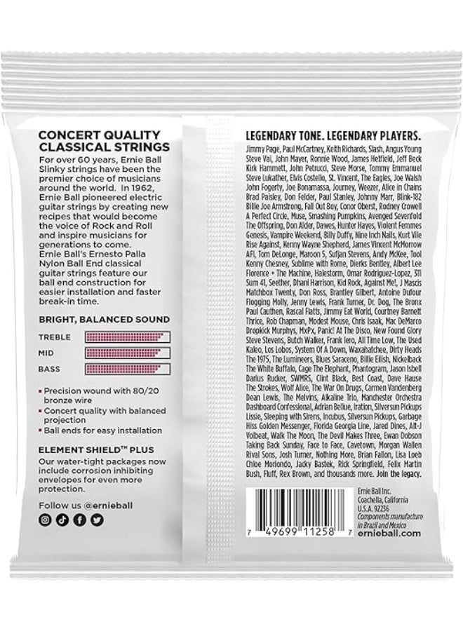 Ernie Ball Ernesto Palla Black & Gold Ball-End Nylon Classical Guitar Strings 3-Pack, 28-42 Gauge (P03409) - Image 2