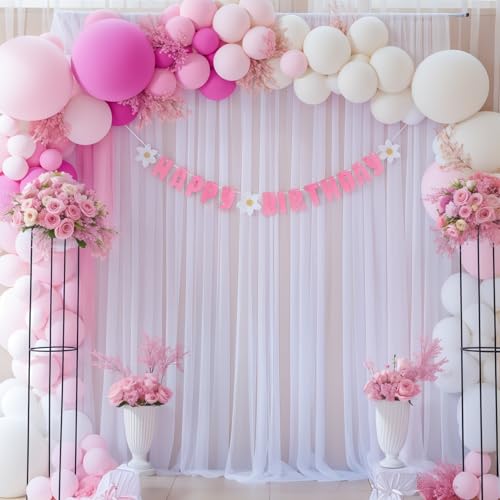 Suppromo 10ft x 10ft White Tulle Backdrop Curtains for Parties Wedding Bridal Shower 1 Panel Sheer Backdrop Curtains White Drapes for Backdrop for Baby Shower Birthday Party Photo Background Home Decorations - Image 2