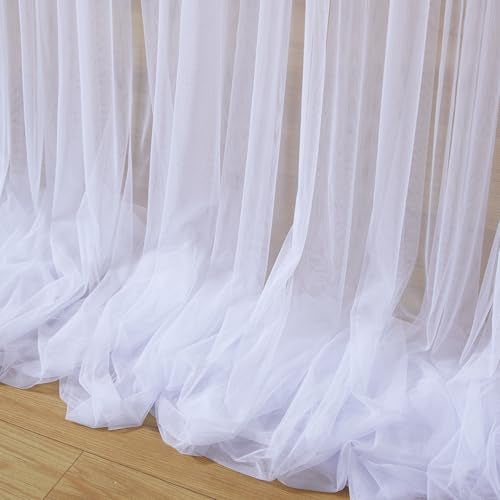 Suppromo 10ft x 10ft White Tulle Backdrop Curtains for Parties Wedding Bridal Shower 1 Panel Sheer Backdrop Curtains White Drapes for Backdrop for Baby Shower Birthday Party Photo Background Home Decorations - Image 5
