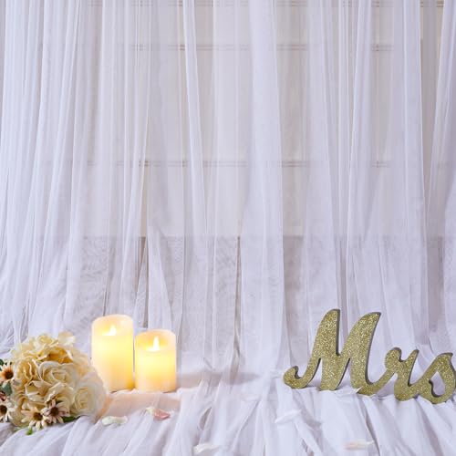 Suppromo 10ft x 10ft White Tulle Backdrop Curtains for Parties Wedding Bridal Shower 1 Panel Sheer Backdrop Curtains White Drapes for Backdrop for Baby Shower Birthday Party Photo Background Home Decorations - Image 4