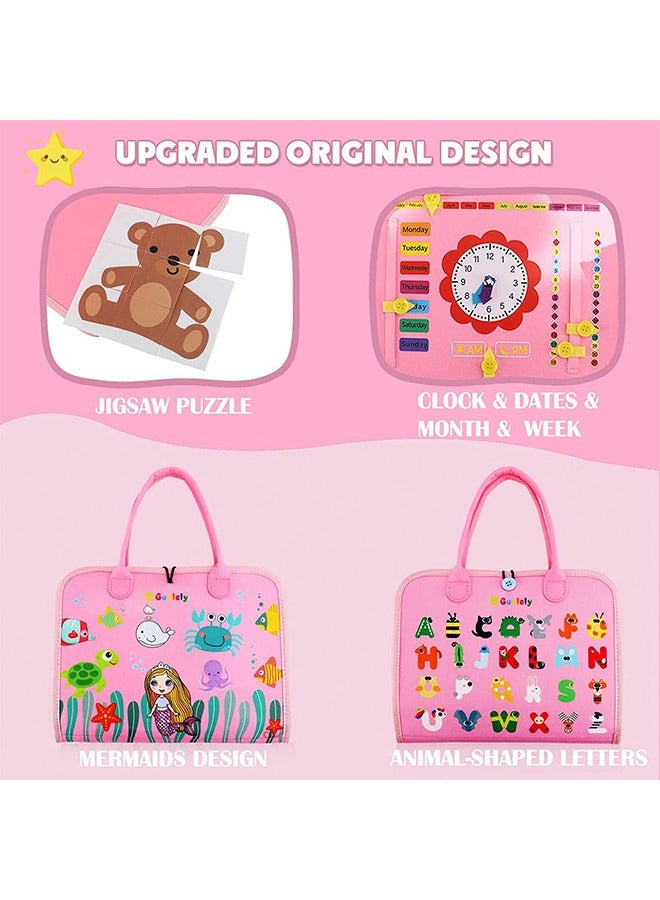 Toy For Toddlers,Felt Learning Board,Educational Activity Developing Sensory Board,For Fine Basic Dress Motor Skills Travel Toys,Gift For Boys And Girls - Image 3