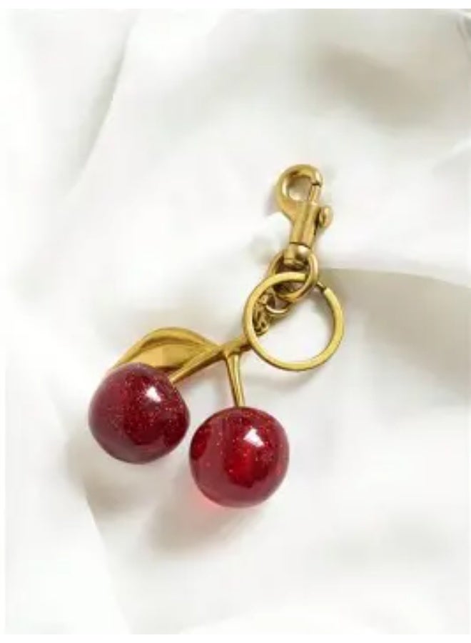 Cherry-shaped bag charm for women, bag accessory, keychain - Image 3