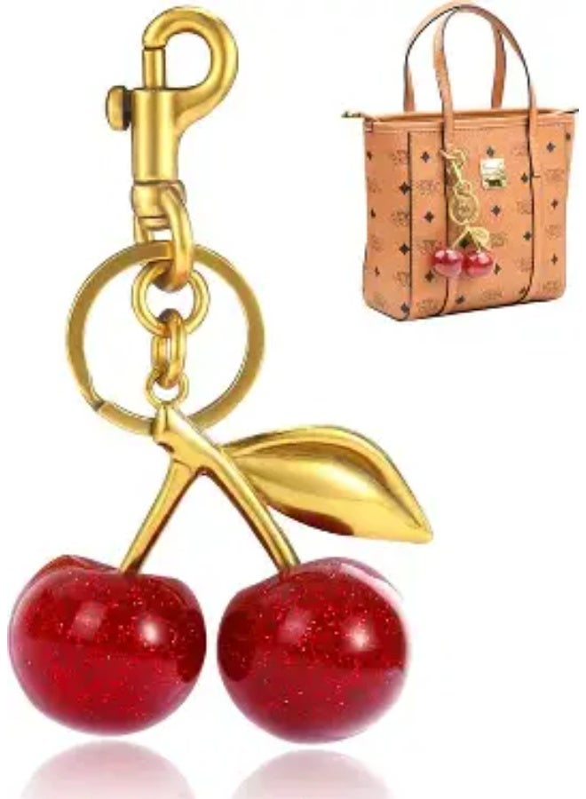 Cherry-shaped bag charm for women, bag accessory, keychain - Image 2