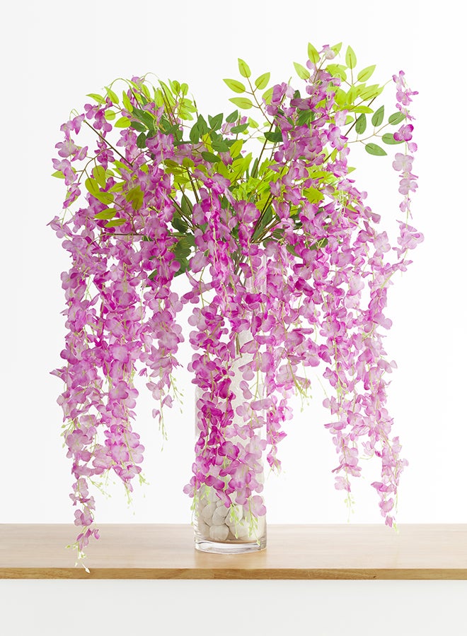 Noon East Wisteria 12pc Flower Stick with 36 branches – Purple | 107cm Artificial Flower Stick | Ideal for Wedding, Living Room Decor, Hotel, Party Decoration, and DIY Décor - Image 1