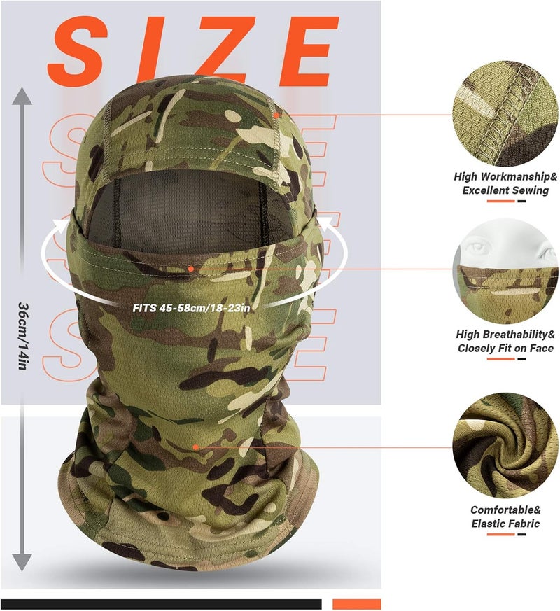 VULKIT قناع الوجه بالاكلافا VULKIT مع حماية من الأشعة فوق البنفسجية للأنشطة الخارجية - Image 3