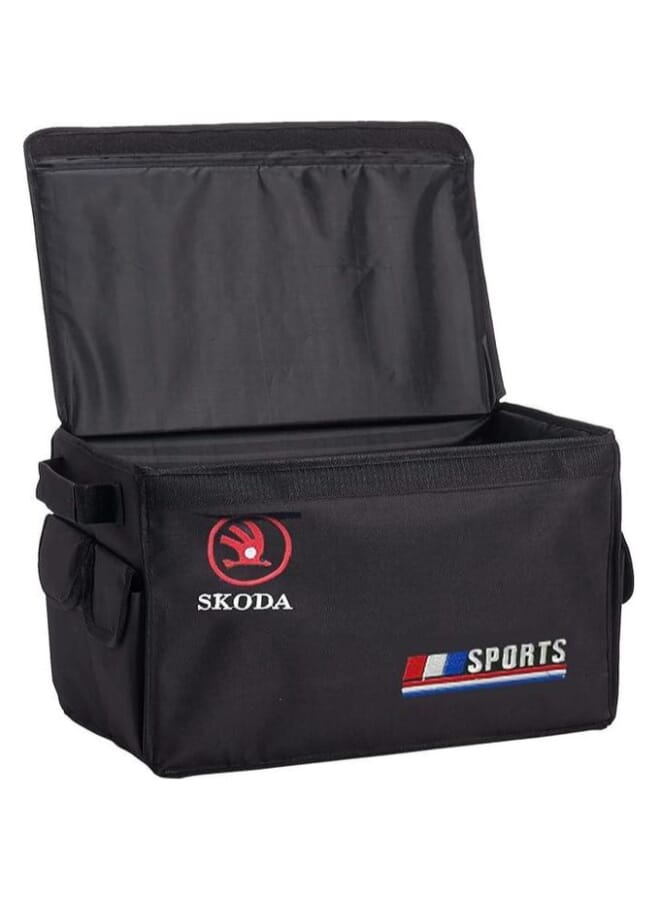 Skoda Car Trunk Organizer Box Skoda – Foldable Heavy-Duty Storage Bag with Multiple Pockets for Tools, Accessories & Groceries – Waterproof, Durable, and Easy to Clean – Universal Fit for All Cars, SUVs & Trucks - Image 2