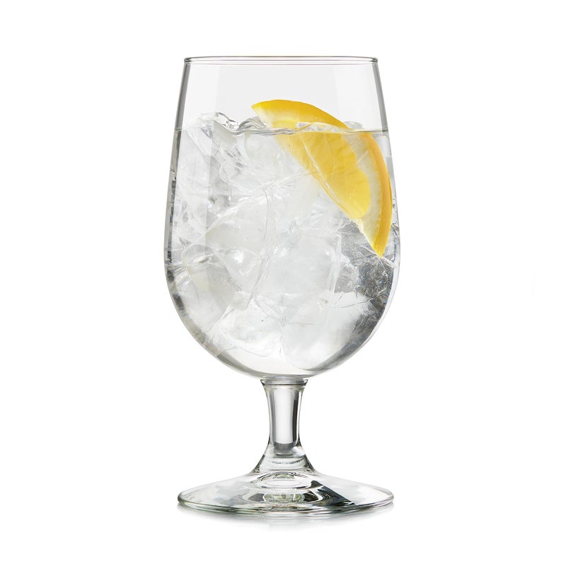 LIBBEY Libbey 7513 Vina Goblet Glasses Set of 12 Clear 16 Oz Timeless Short Stem Glasses Dishwasher Safe Drinking Goblets for Water Iced Tea and More