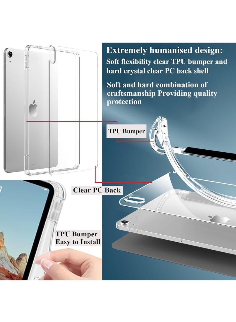 Rock Pow Case for iPad (A16) 11th Generation 11 Inch 2025, iPad 10th Generation 10.9 inch 2022 with Pencil Holder, 6-in-1 Multiple Viewing Angles Y-Shaped Stand, Transparent Back Cover - Image 4