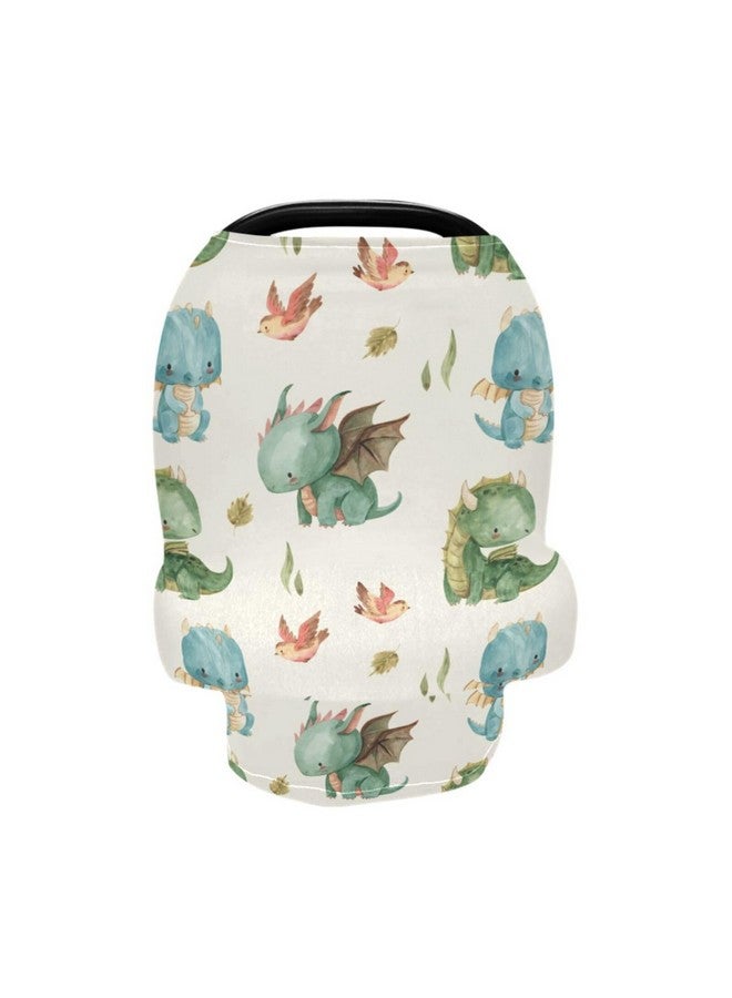 Kigai Cute Dragon Baby Car Seat Covers for Newborn, Breathable Nursing Cover for Breastfeeding Moms, Baby Stroller/Shopping Cart/Stretchy Carseat Cover for Boy & Girl - Image 4