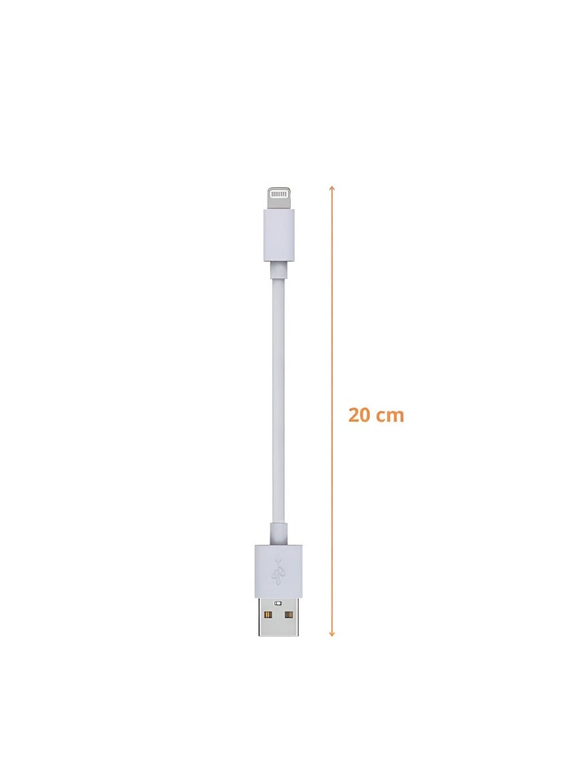 CHAPPELINE CA42 Data Cable USB to Lightning, 20CM MiniCable 25W Fast Charging Data Cable - White - Image 2