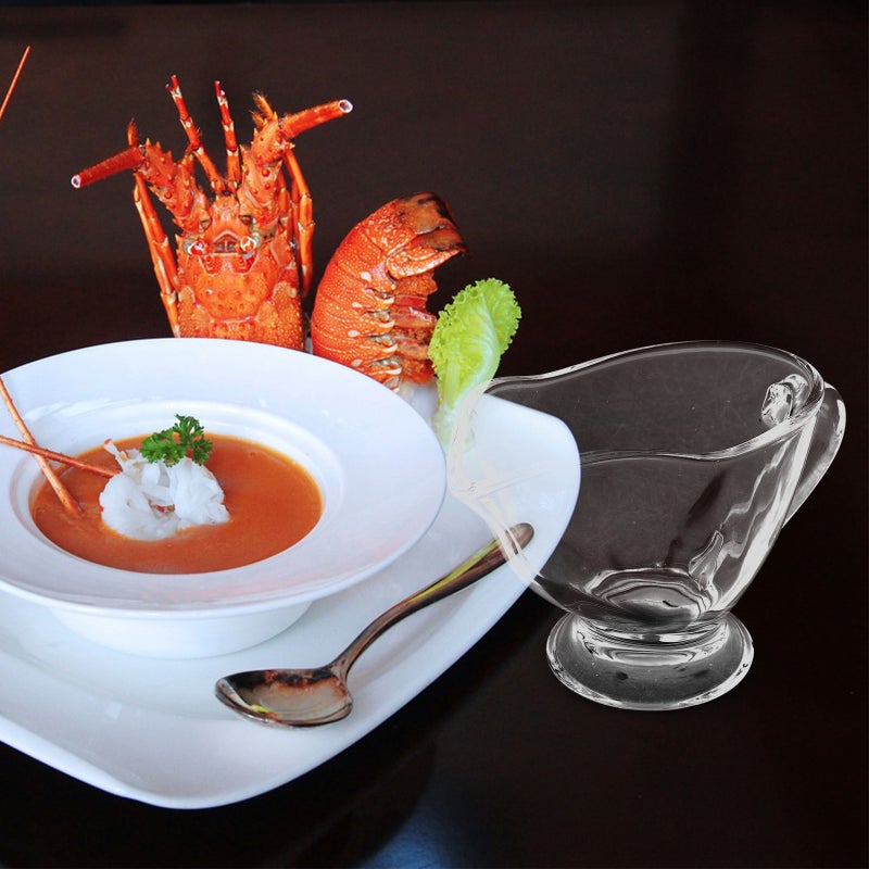 2Pcs Glass Gravy Sauce Boat with Handle Clear Gravy Dish Coffee Creamer Pitcher Mini Sauce Jug - Image 3