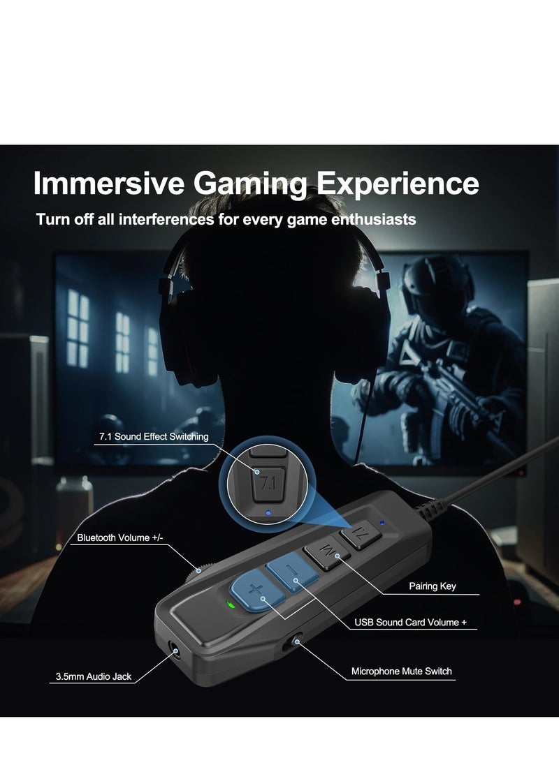 Generic - USB External Sound Card for Gaming and Chat with 7.1 Surround Sound for PC PS4 Nintendo Switch - Image 1