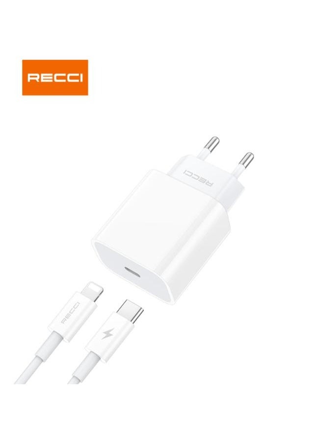Recci - Recci 20W USB-C adapter set with charging and data USB-C cable with lightning connector RCK-16ECL - Image 1