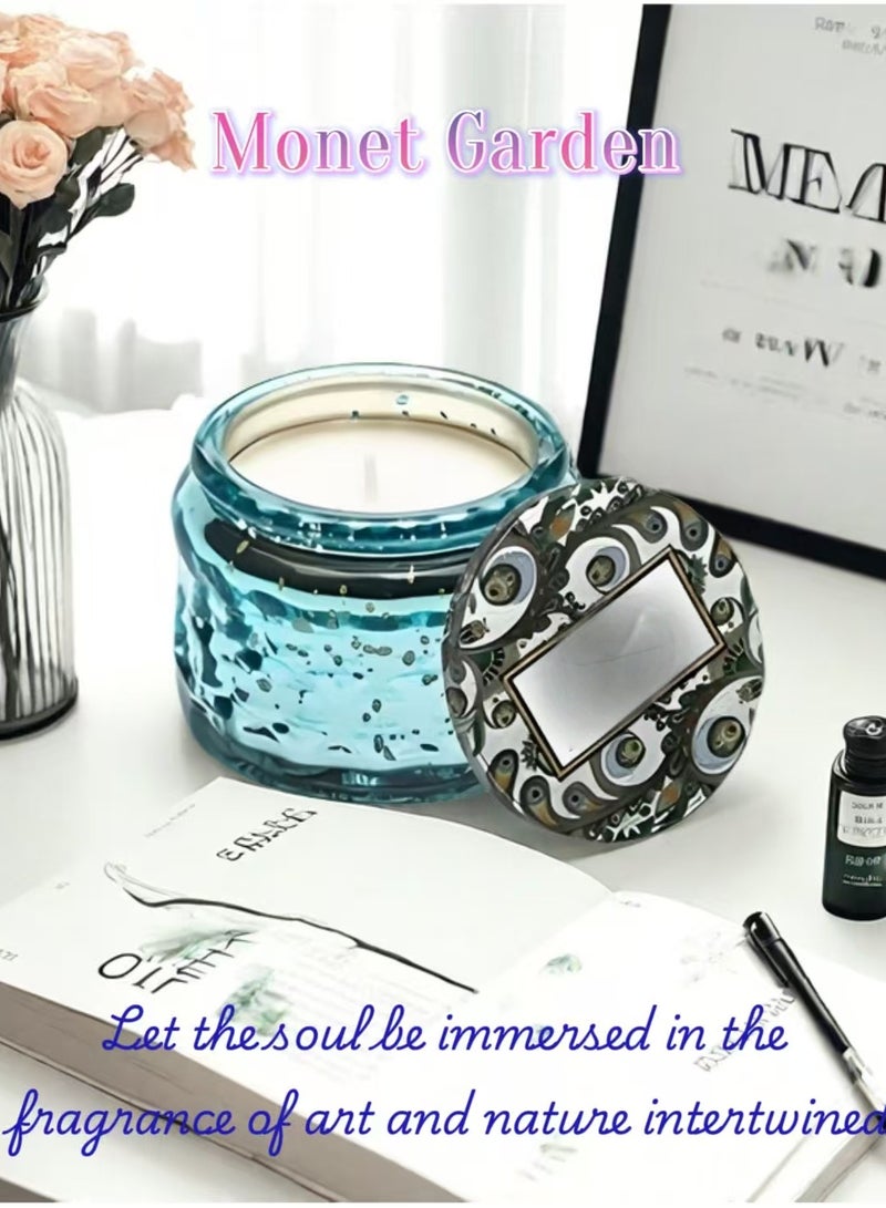 Scented Candle(Aromatherapy Candle Fragrance name: Monet Garden ) with  candle holder gift box - Image 5