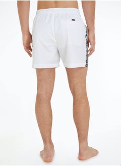 CALVIN KLEIN Calvin Klein Men's Swim Shorts - Medium Drawstring - Swimwear - Polyester , White  - Image 3