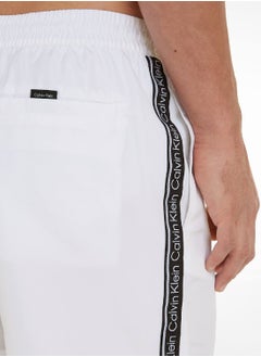 CALVIN KLEIN Calvin Klein Men's Swim Shorts - Medium Drawstring - Swimwear - Polyester , White  - Image 4